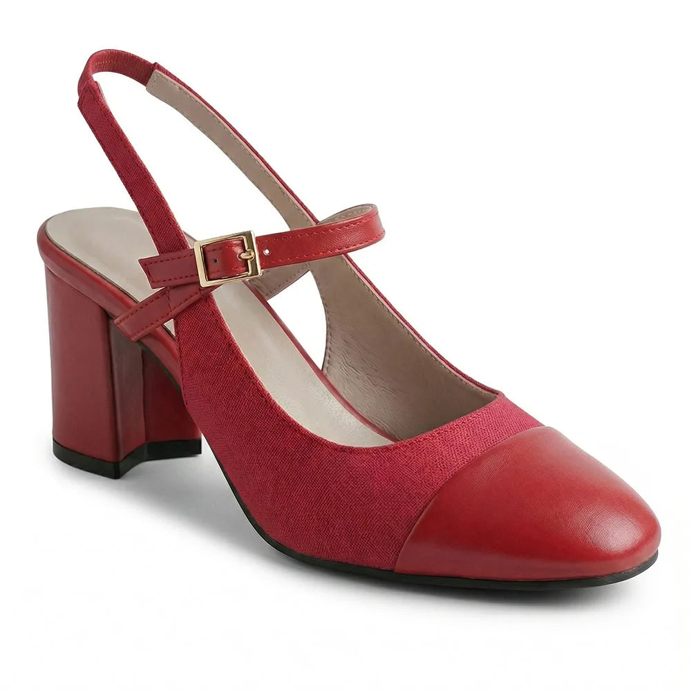 Elodie Orthopedic Chunky Heel Slingback Pumps
