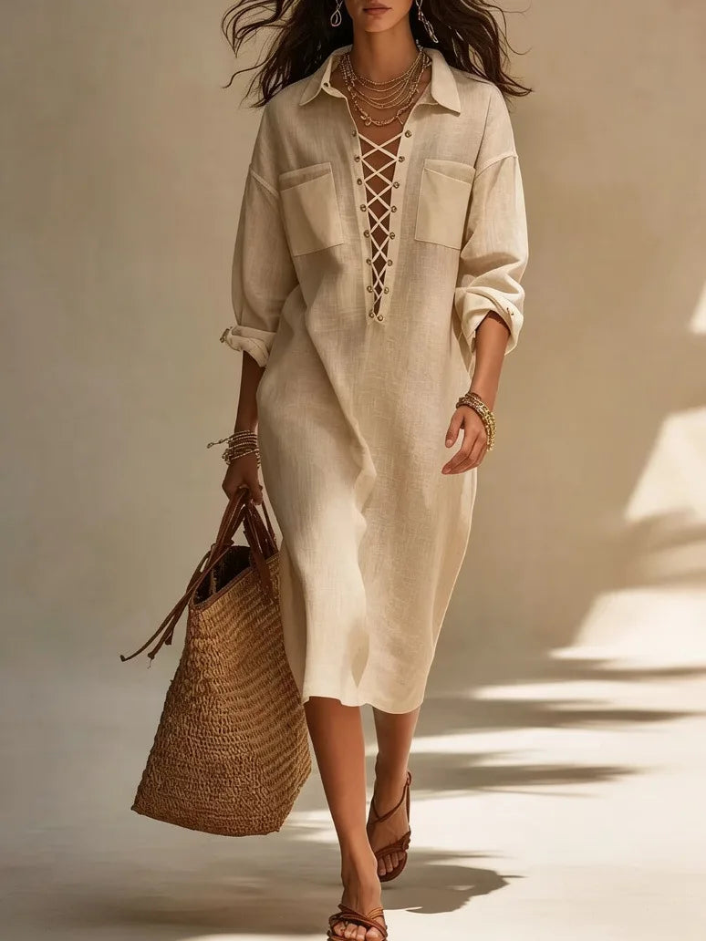 Madelyn Tie Front Midi Dress
