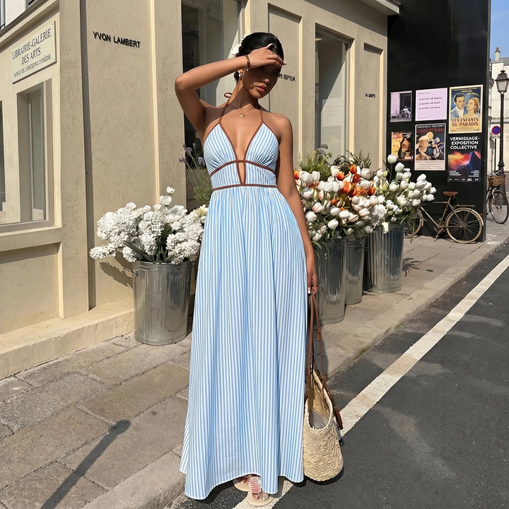 Valencia Flowing Halter Neck Maxi Dress