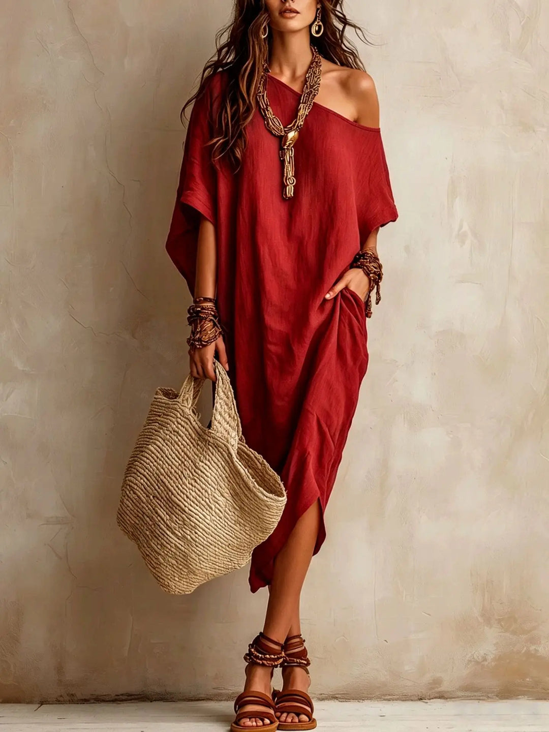 Marielle Batwing Sleeve Midi Dress