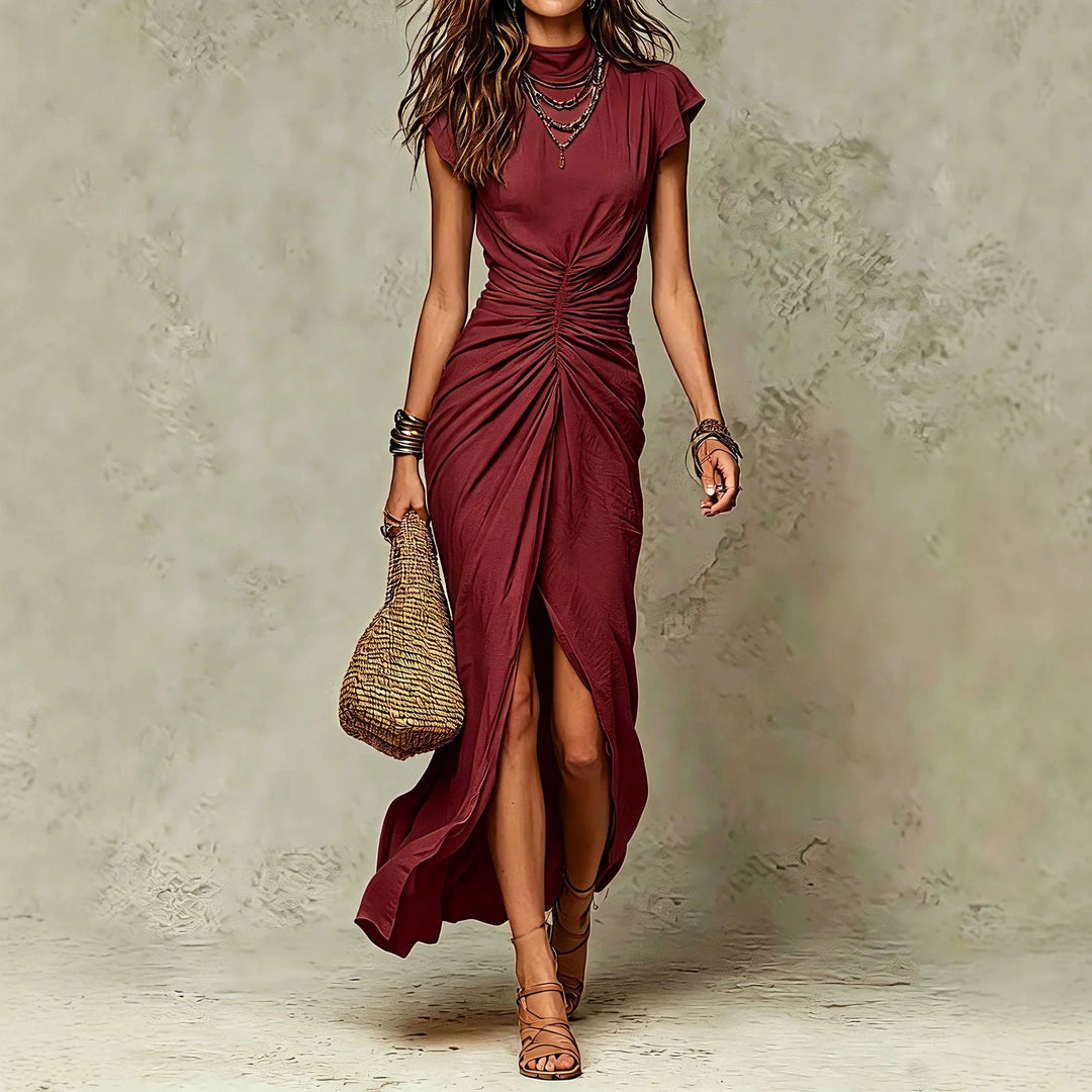 Jolie Mock Neck Split Dress