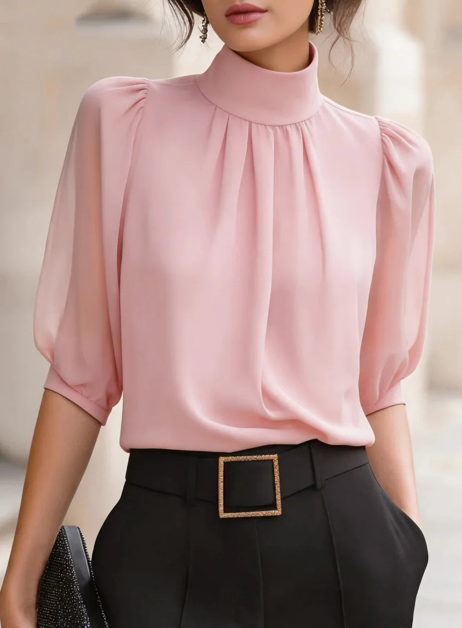 Emery Pleated Chiffon Blouse