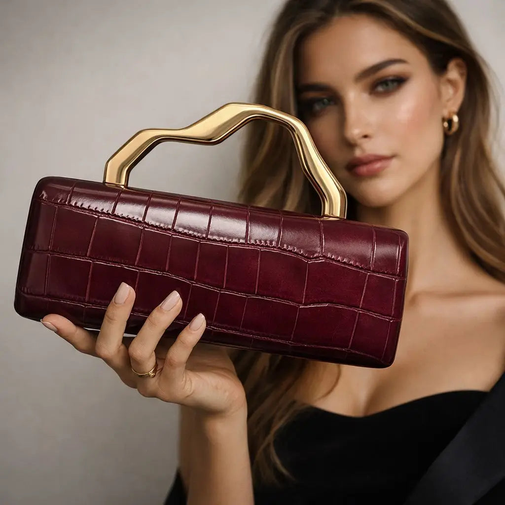 Audrey Classic Crocodile Messenger Bag
