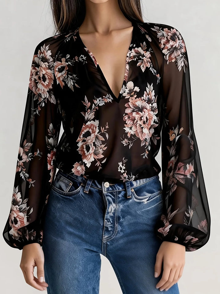 Giselle Floral Chiffon Blouse