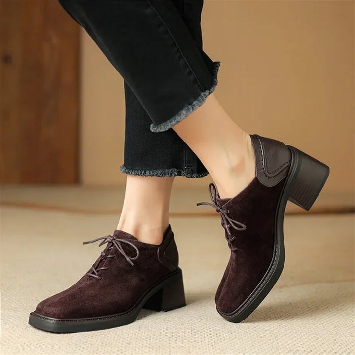 Sutton Suede Block Heel Loafers