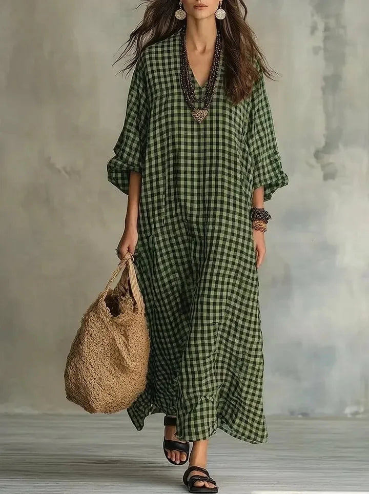Marlowe Relaxed Plaid Maxi Dress