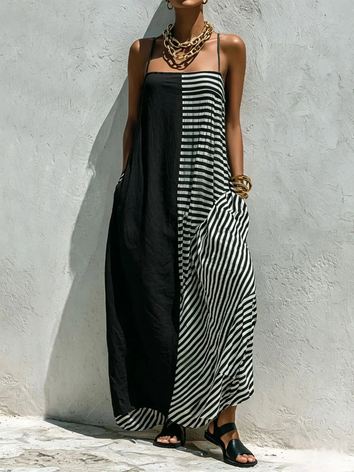 Liana Casual Striped Maxi Dress