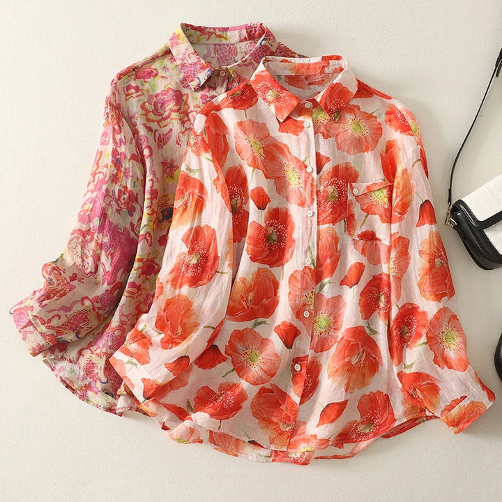 Amanda Linen Floral Top