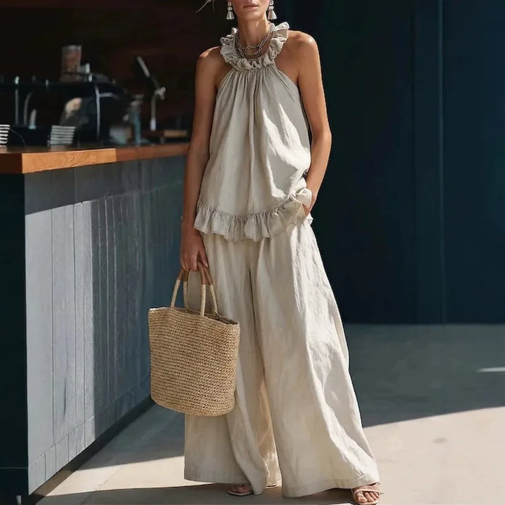 Harper Ruffle Top Wide Leg Set
