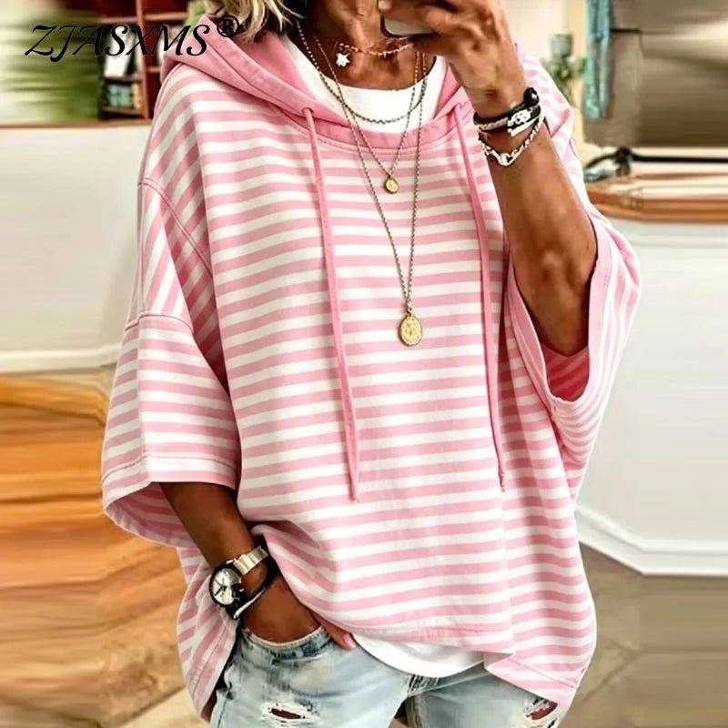 Briony Striped Hooded Pullover