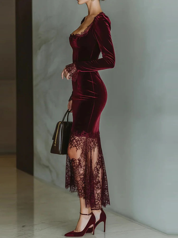 Seraphina Velvet Lace Dress