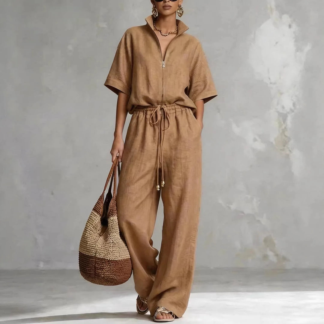 Quinn Linen Wide Leg Pants Set