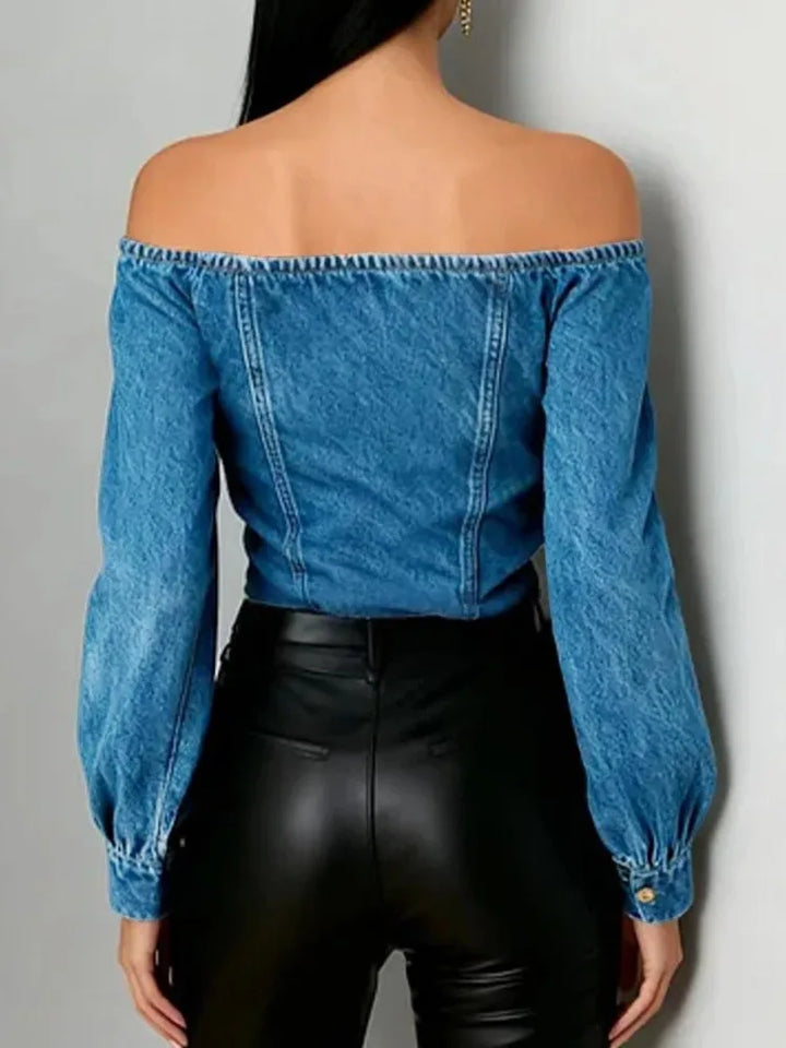 Violetta Off Shoulder Denim Blouse