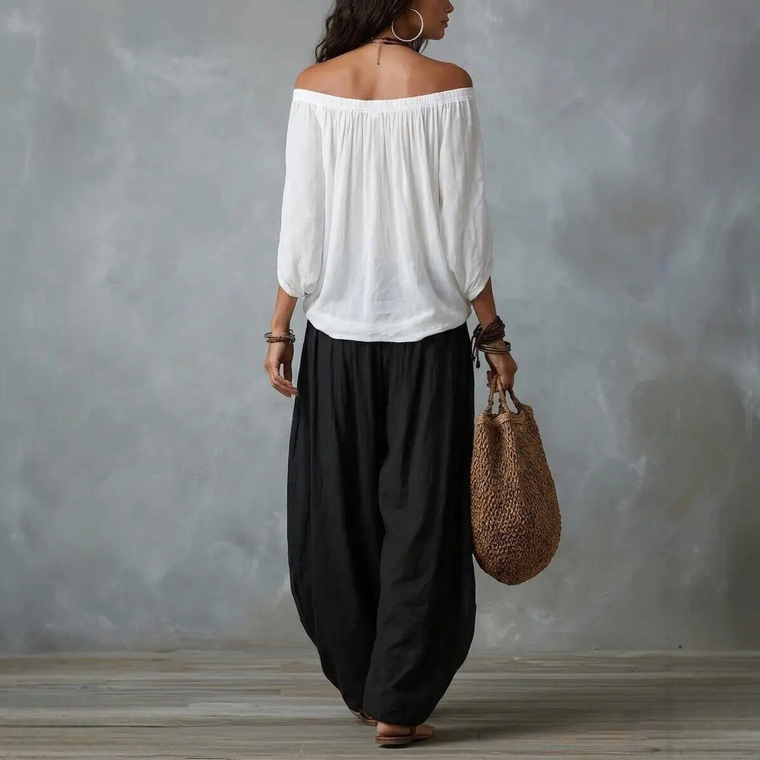 Seraphina Bohemian Off Shoulder Harem Pants Set
