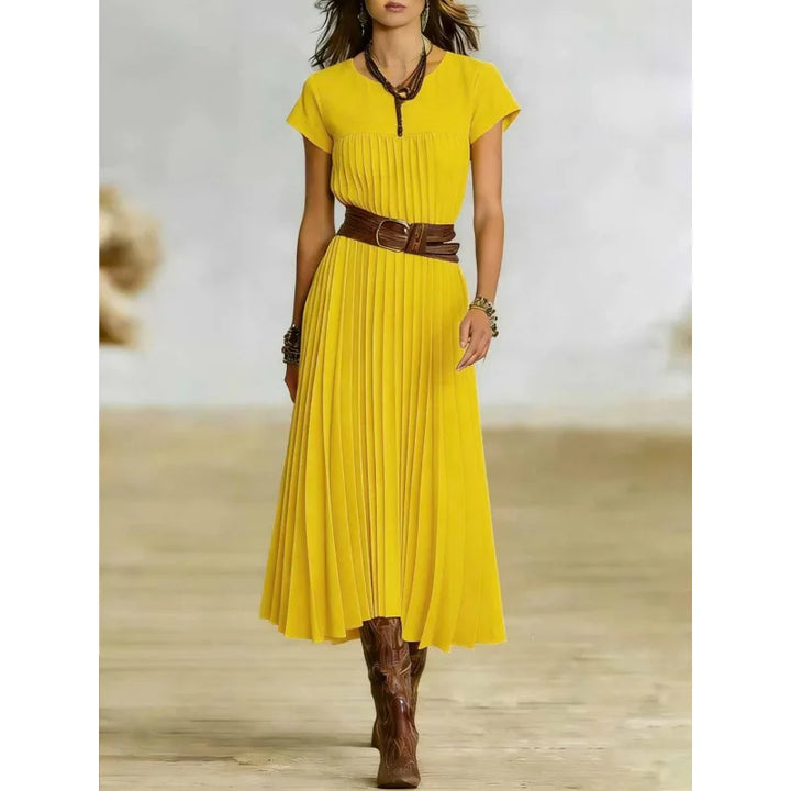 Meredith Elegant Pleated Maxi Dress