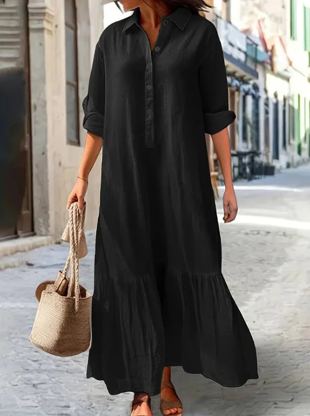 Eleanor Linen Shirt Maxi Dress