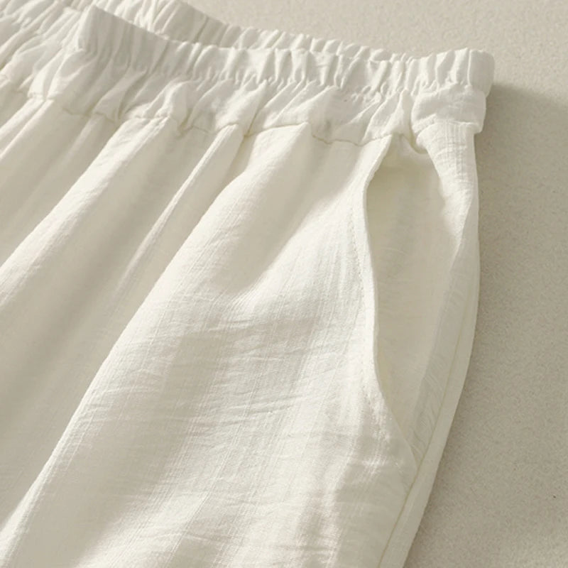 Lucy Embroidered Linen Trousers