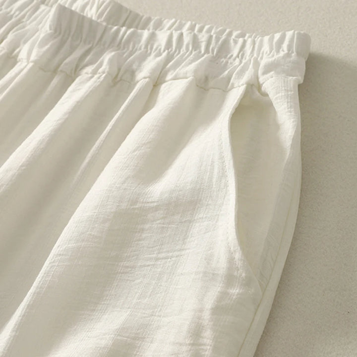 Lucy Embroidered Linen Trousers