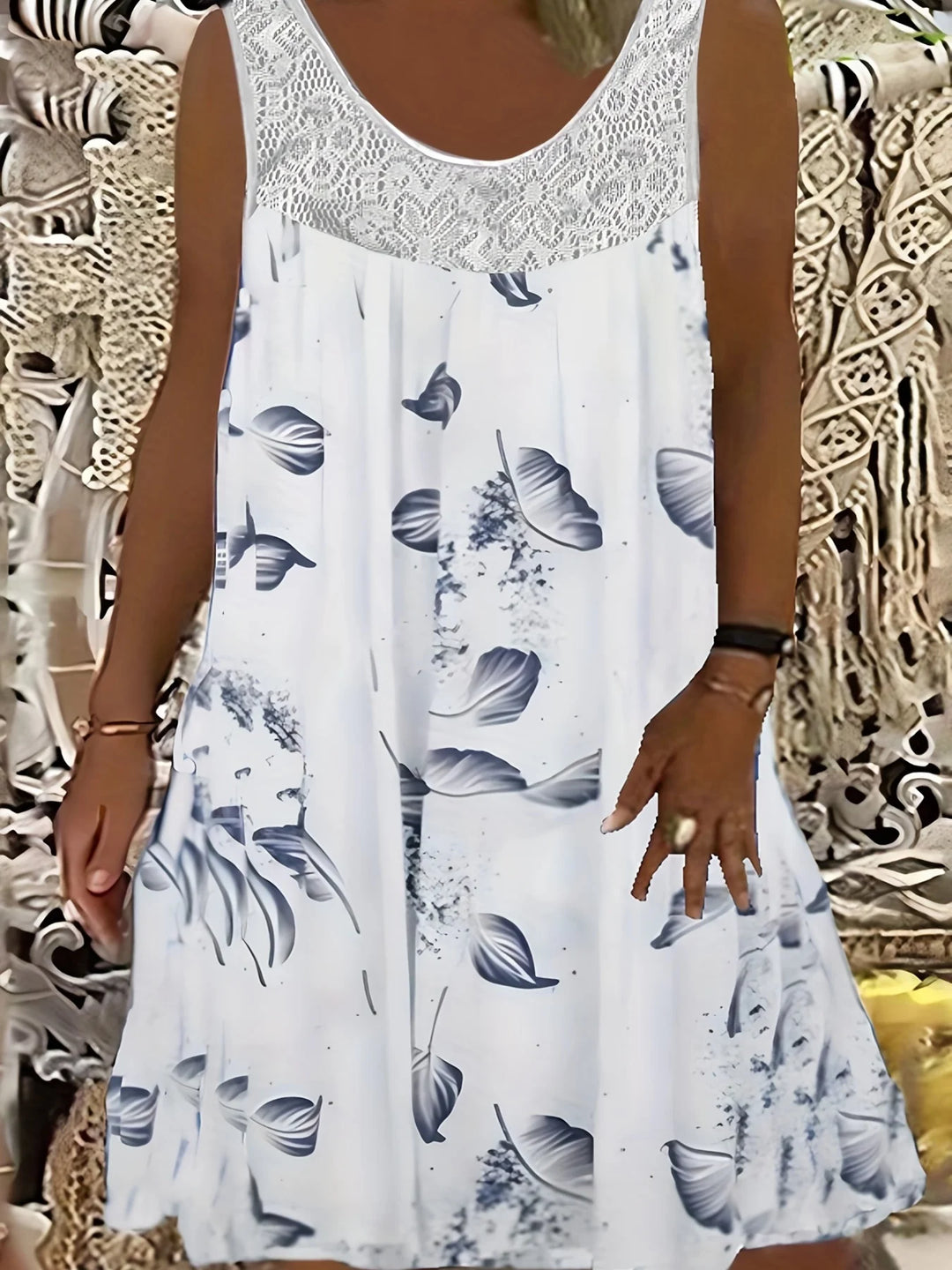 Rose Casual Floral Midi Dress