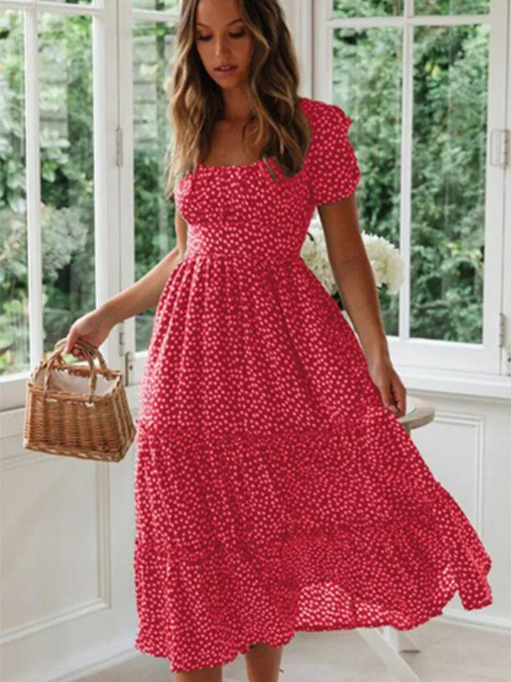 Cressida Floral Puff Sleeve Midi Dress