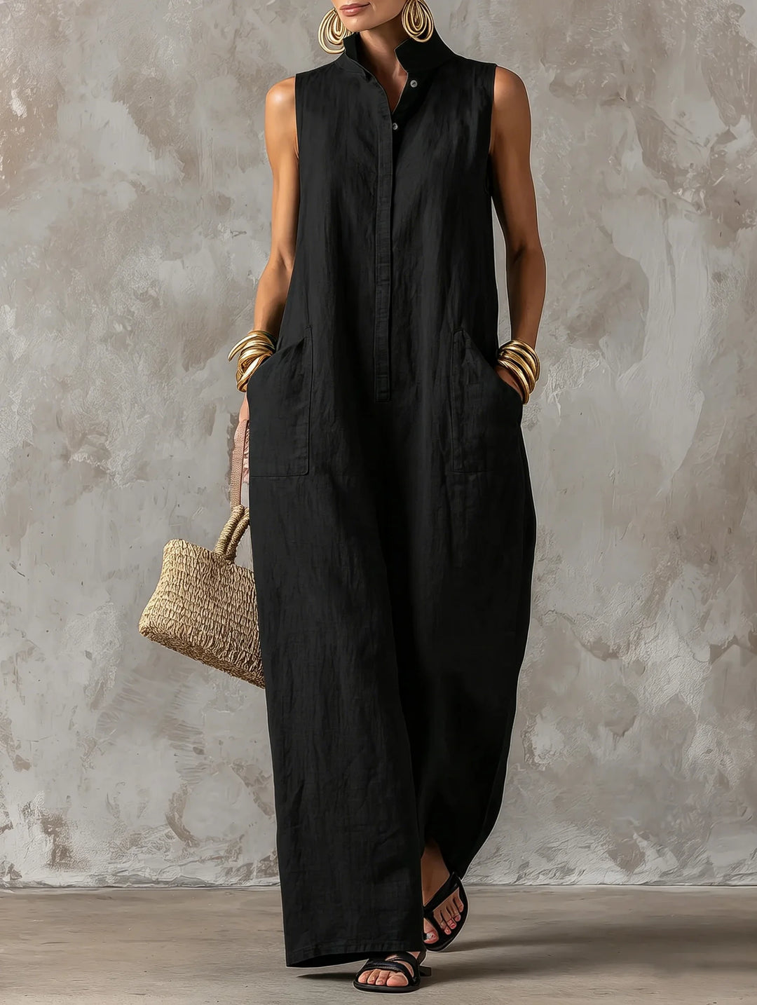 Presley Effortless Stand Collar Jumpsuit