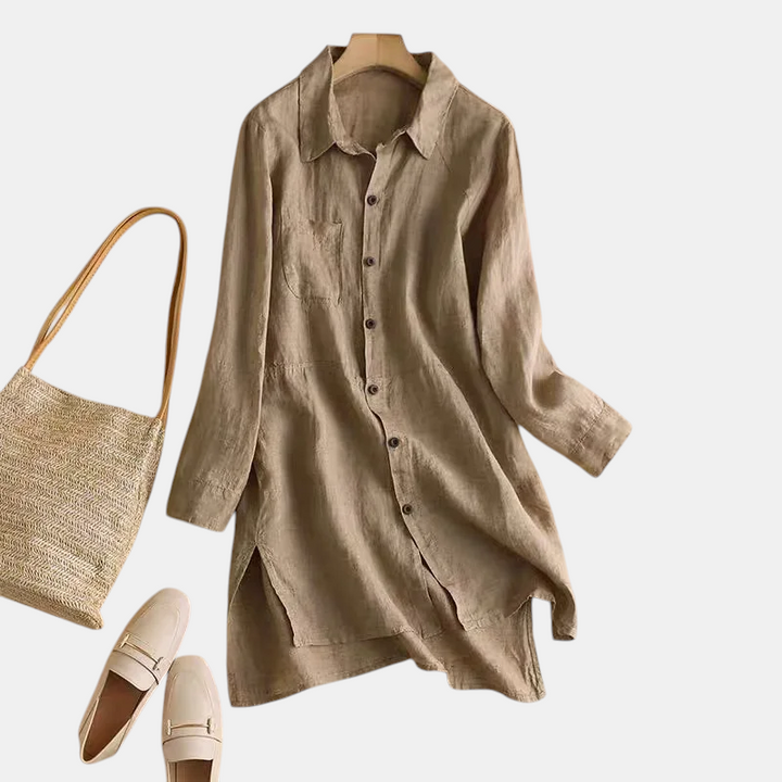 Natasha Linen Blend Midi Dress