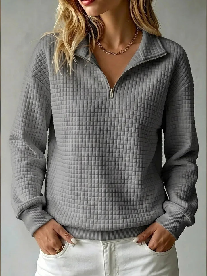 Ainsley Waffle Half Zip Sweater