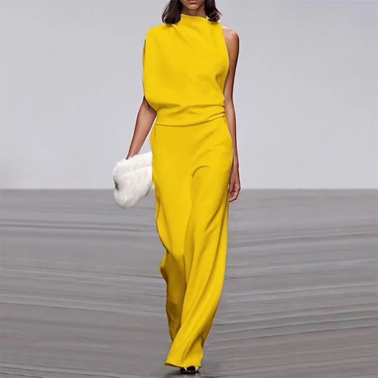 Valentina Draped One-Shoulder Jumpsuit