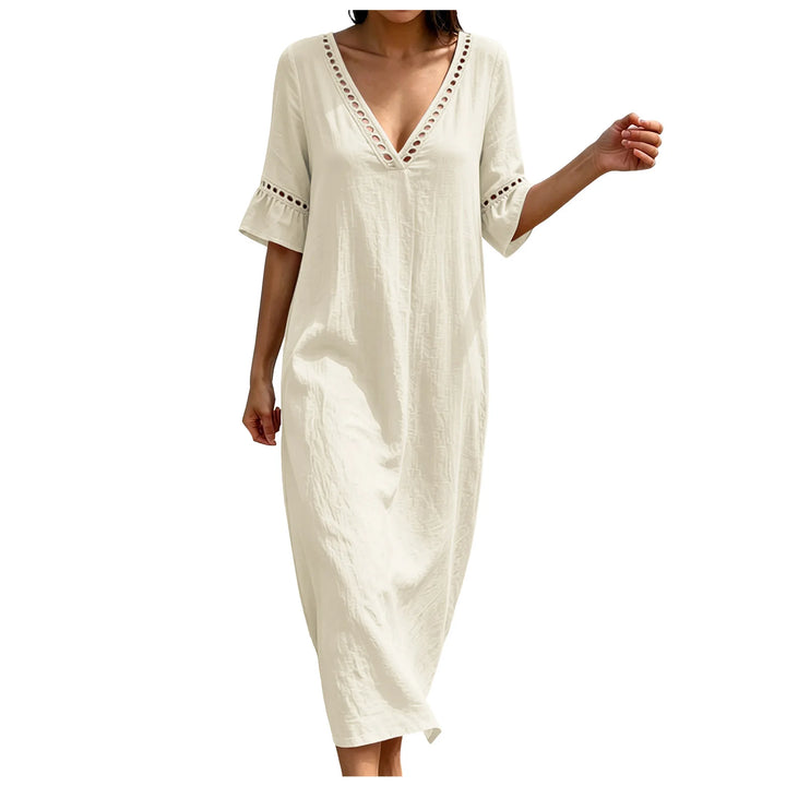Liora V Neck Casual Maxi Dress