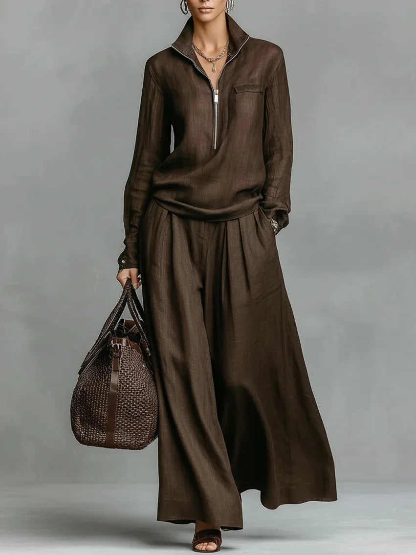 Aisha Relaxed Wide Leg Pant Set