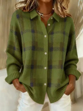 Maren Plaid Knit Cardigan