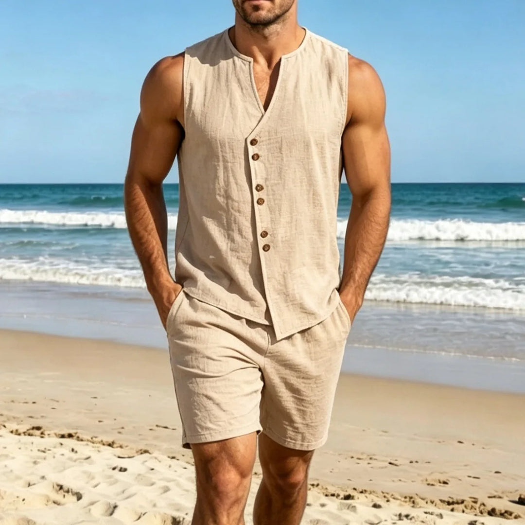John Button Front Short Set