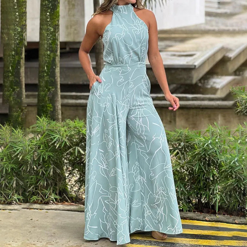 Reese Halter Wide Leg Jumpsuit