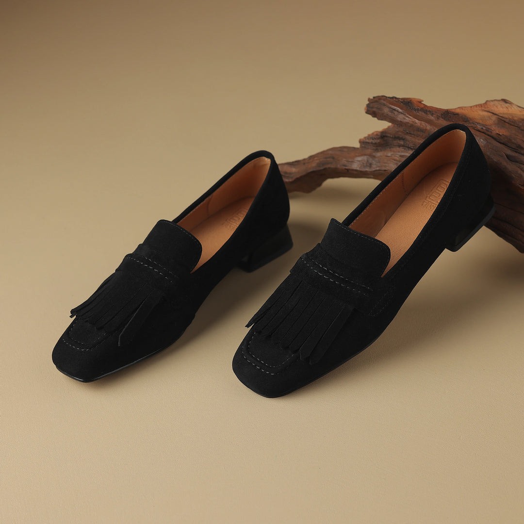 Sabrina Fringe Suede Loafers