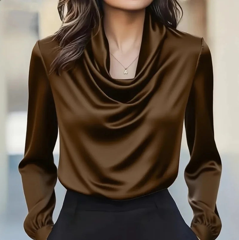 Martina Cowl Neck Satin Blouse