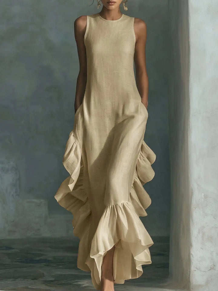 Aya Flowy Ruffle Maxi Dress