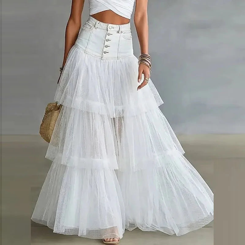 Rona Layered Tulle Maxi Skirt
