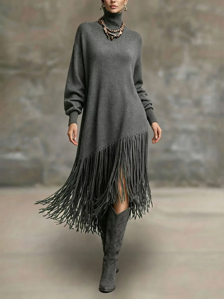 Celestine Fringe Knit Midi Dress