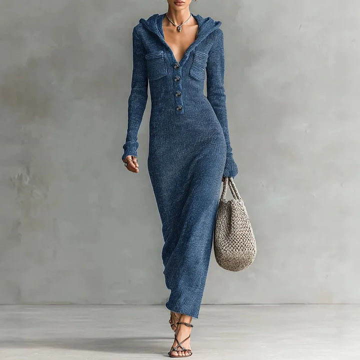 Emmeline Hooded Knit Maxi Dress