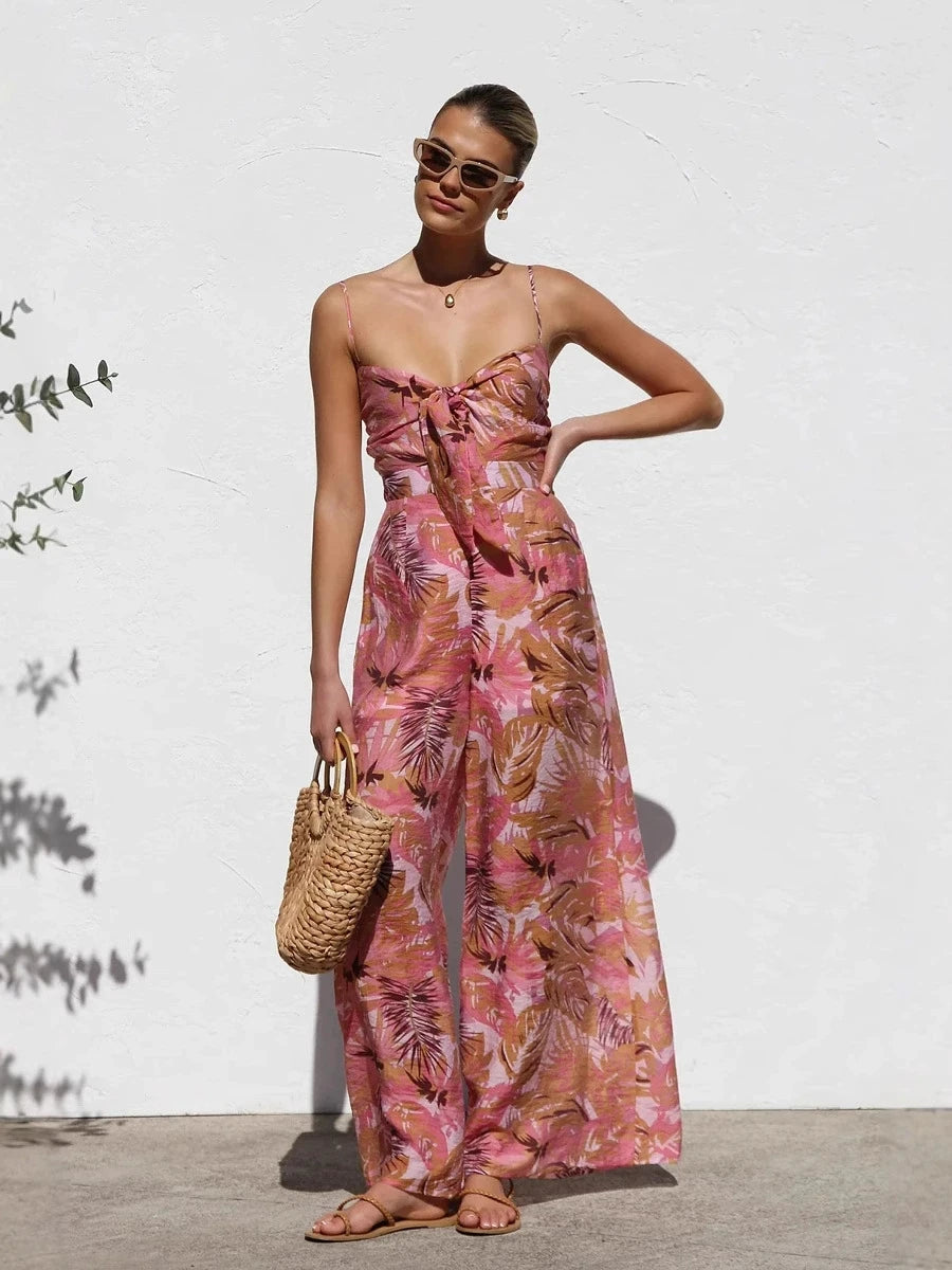 Soleia Printed Wide Leg Jumpsuit