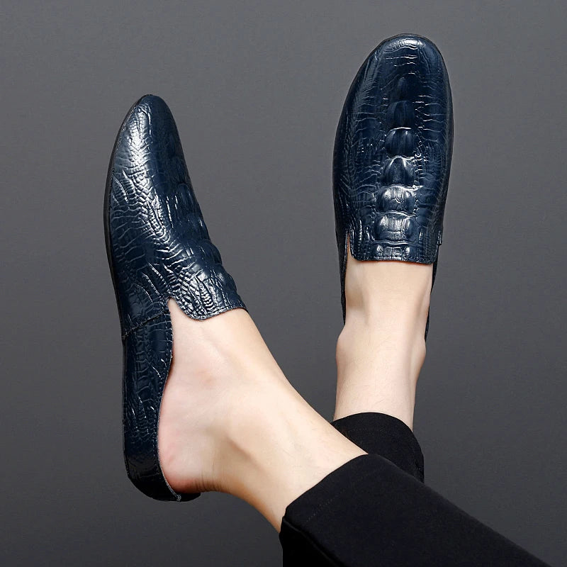 Lennon Crocodile Mule Loafers