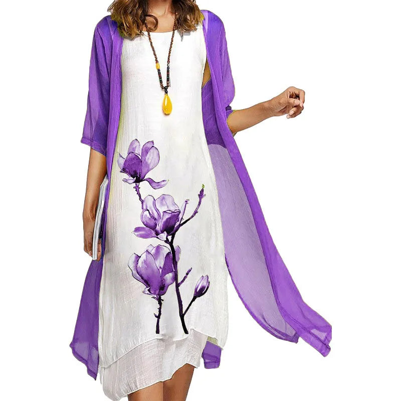 Daphne Floral Layered Midi Dress