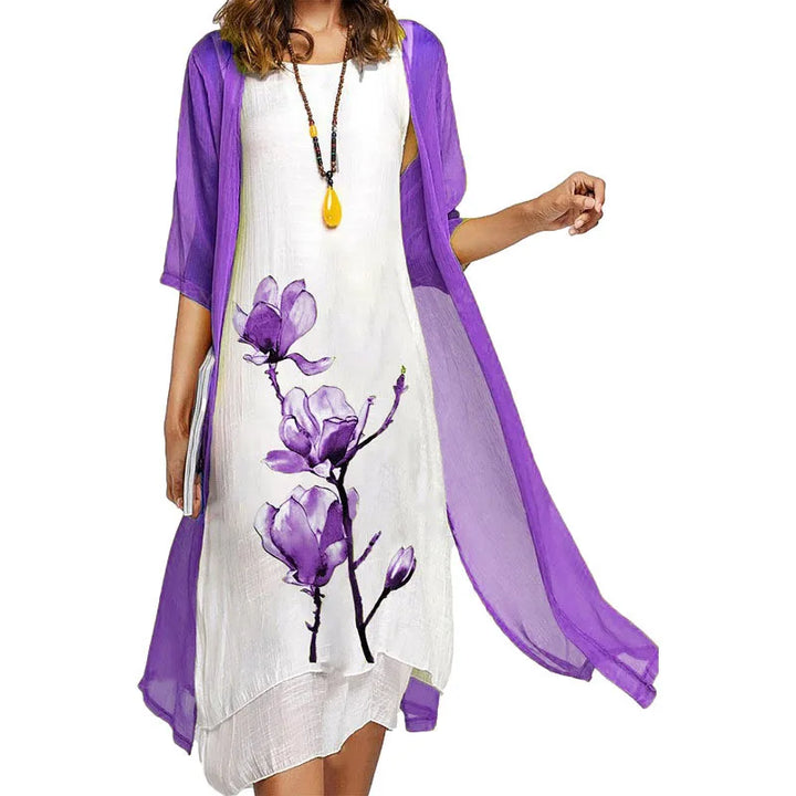 Daphne Floral Layered Midi Dress