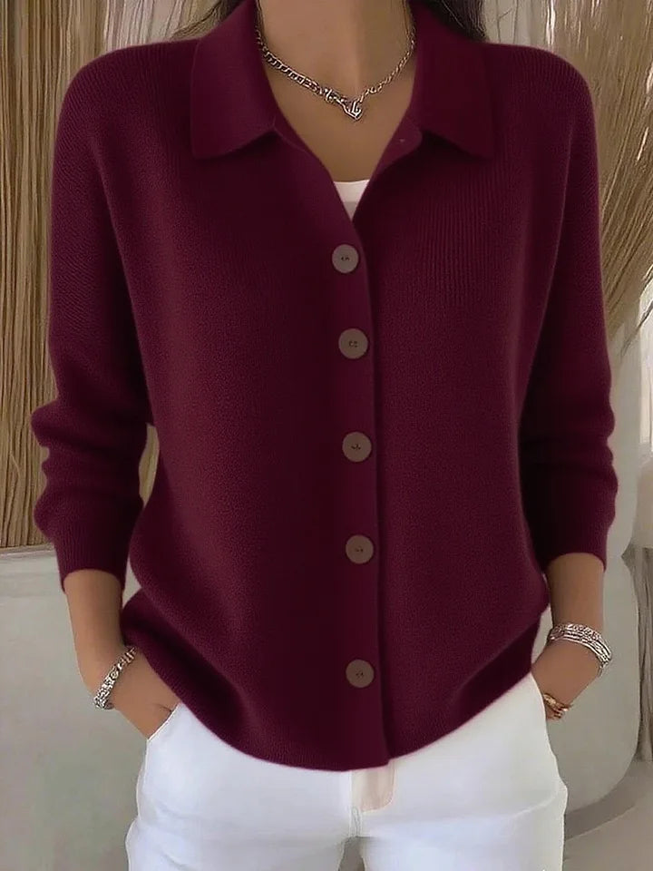 Genevieve Collared Knit Cardigan