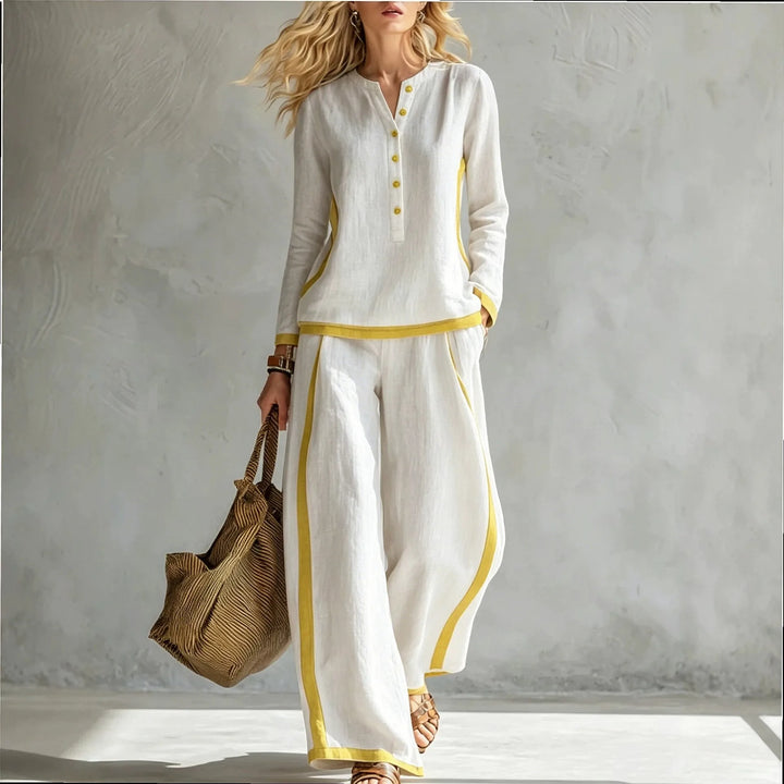 Camille Contrast Linen Set