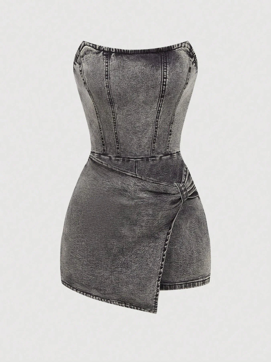 Talia Wrap Front Denim Dress
