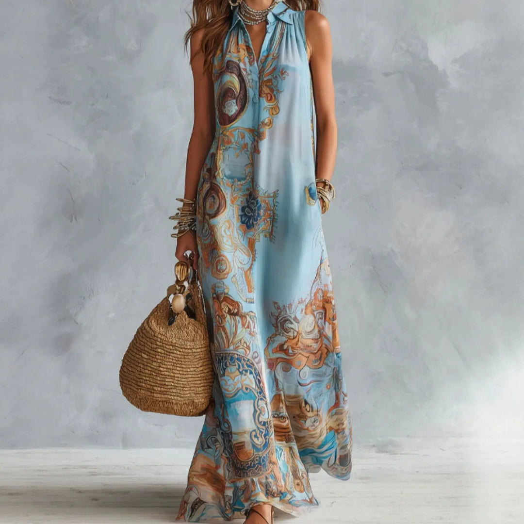 Zinnia Boho Print Maxi Dress