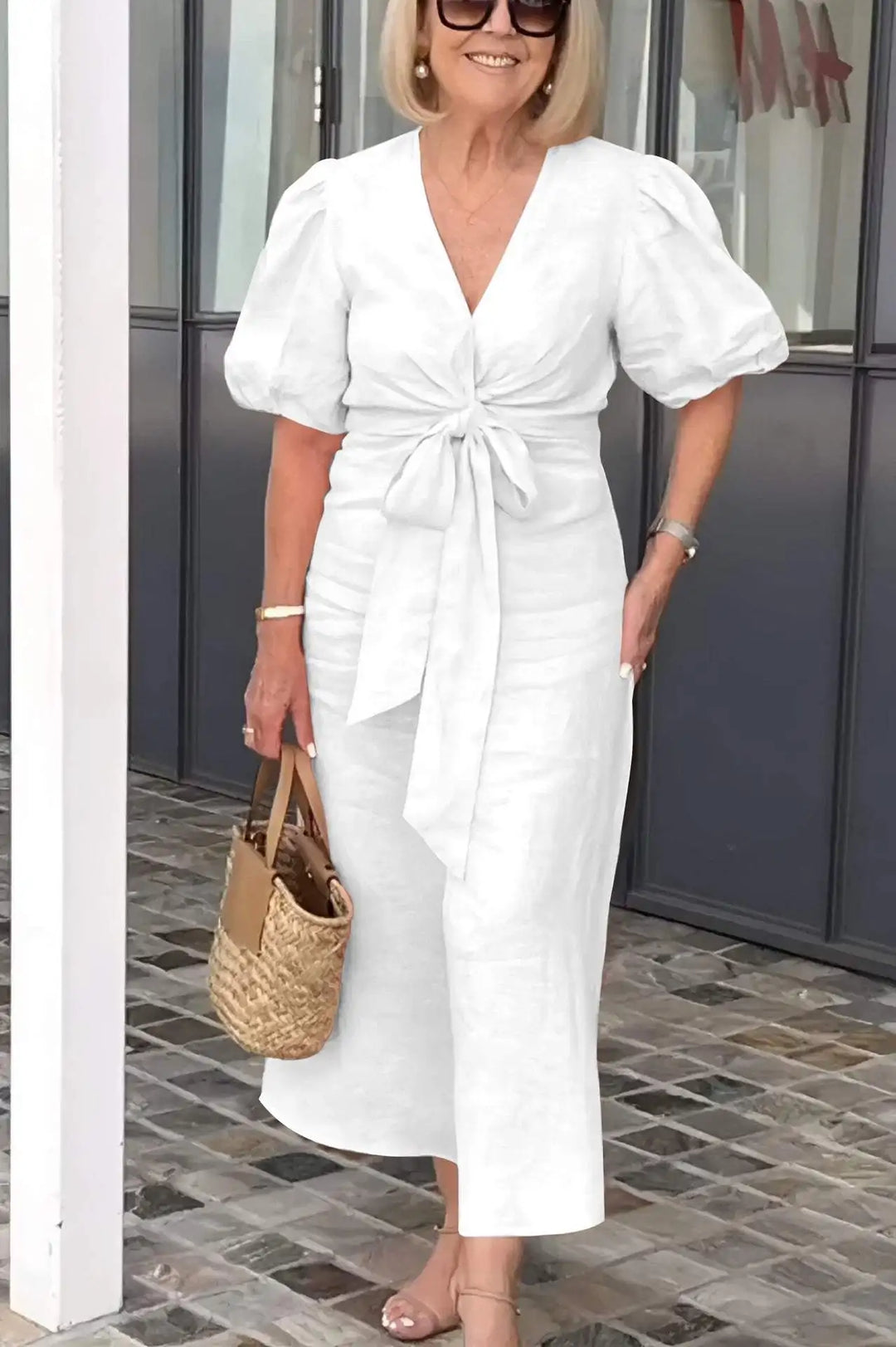 Natalie Relaxed Tie Waist Midi Dress