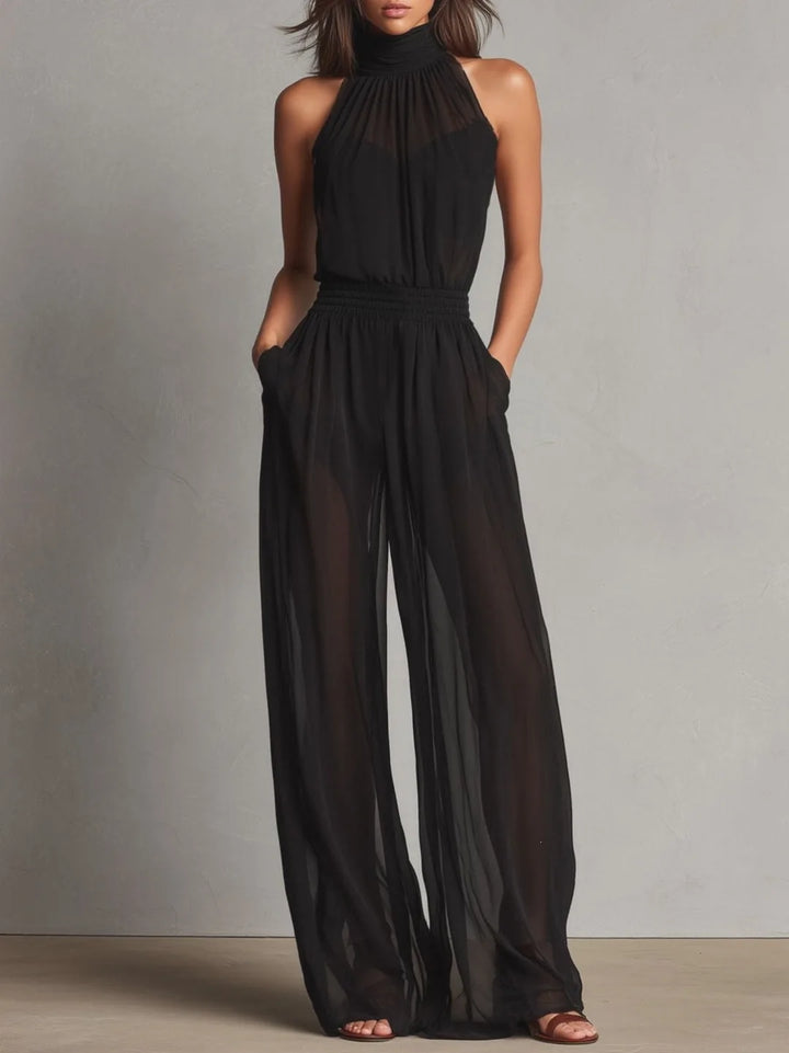 Celina Halter Wide Leg Jumpsuit