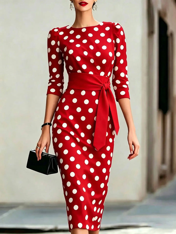 Genevieve Polka Dot Midi Dress